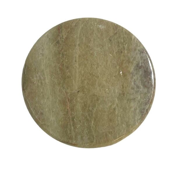 Handcrafted Stone Coasters With Wooden Holder Set Of 4 4" Diameter Onyx With Lip - Picture 16 of 16